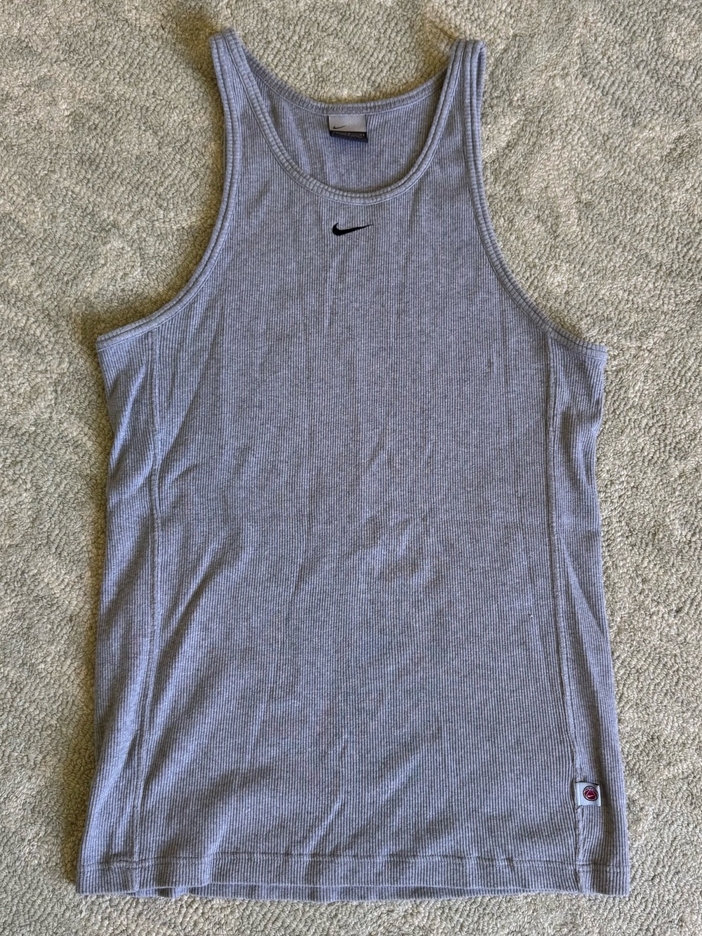 Vintage Nike Center Swoosh Ribbed Basketball Tank Vest Top
